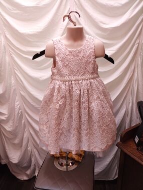 American Princess Pink Lace Pearl-Waist Formal Dress